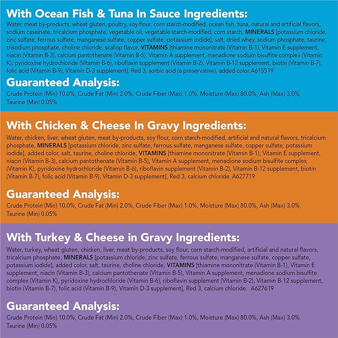 Purina Friskies Gravy Wet Cat Food Variety Pack, Tasty Treasures Prime Filets - 5.5 Ounce (Pack of 12)