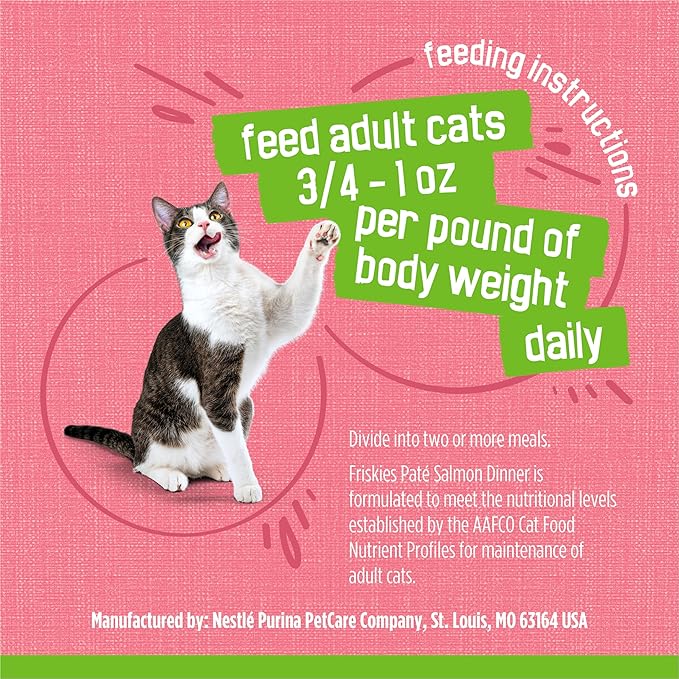 Purina Friskies Wet Cat Food Pate, Salmon Dinner - (Pack of 24) 5.5 oz. Cans