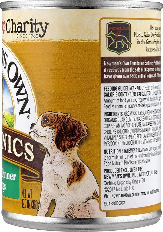 Newman's Own Organics Chicken Dinner For Dogs, 12.7-Oz (Pack Of 12)