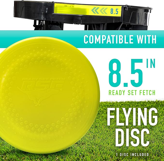 Franklin Sports Automatic Disc Launcher for Dogs - Ready Set Fetch! Automatic Disc Tosser Dog Toy for Fetch - Portable Automatic Disc Thrower Dog Toy - Portable Battery Powered Disc Launcher for Dogs