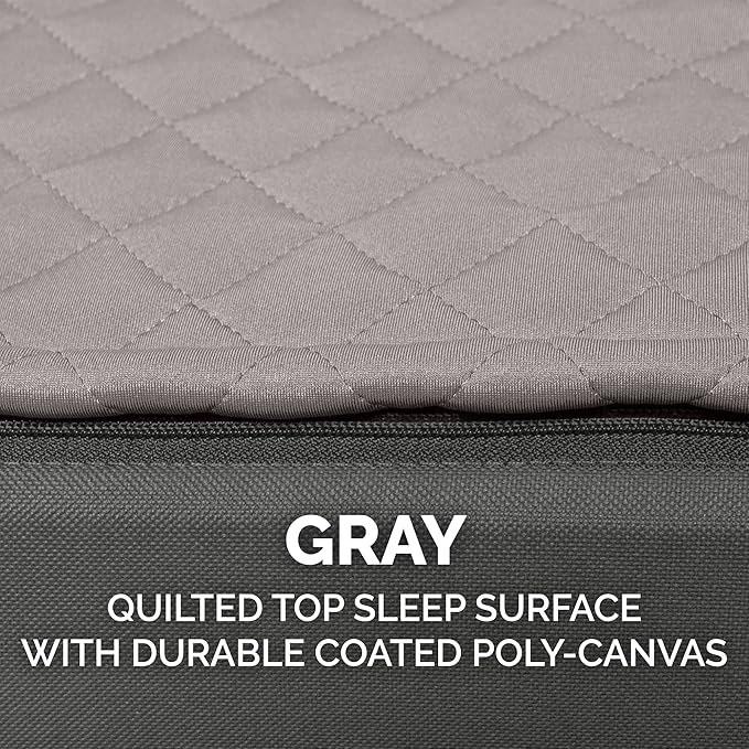 Furhaven Water-Resistant Orthopedic Dog Bed for Large Dogs w/ Removable Quilt Top & Washable Cover, For Dogs Up to 95 lbs - Indoor/Outdoor Quilt Top Convertible Mattress - Gray, Jumbo/XL