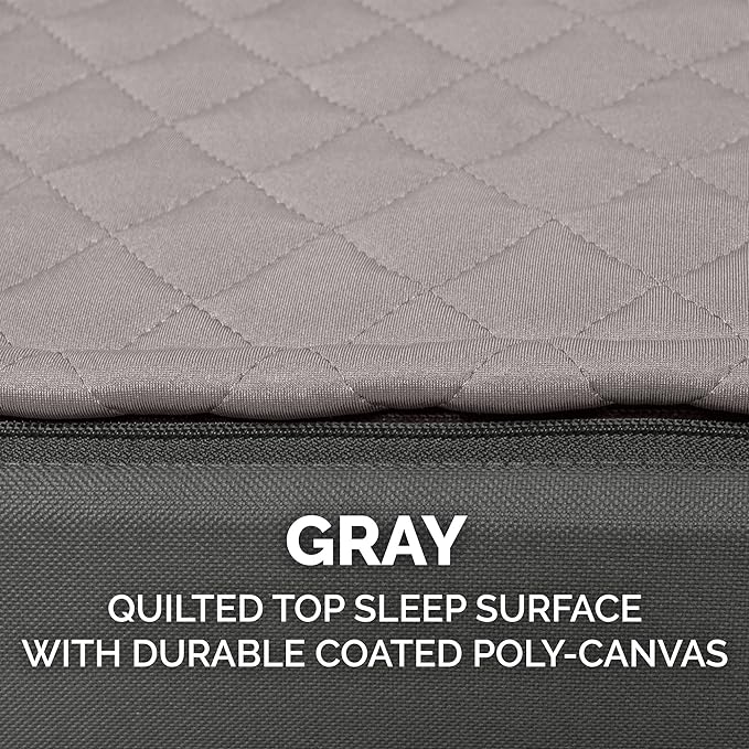 Furhaven Water-Resistant Orthopedic Dog Bed for Large/Medium Dogs w/ Removable Quilt Top & Washable Cover, For Dogs Up to 55 lbs - Indoor/Outdoor Quilt Top Convertible Mattress - Gray, Large