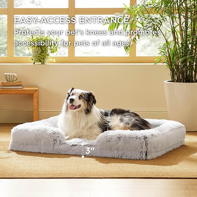 Bedsure Orthopedic Dog Bed for Extra Large Dogs - XL Washable Calming Dog Sofa Beds Large, Supportive Foam Pet Couch Bed with Removable Cover, Waterproof Lining and Nonskid Bottom, Misty Grey