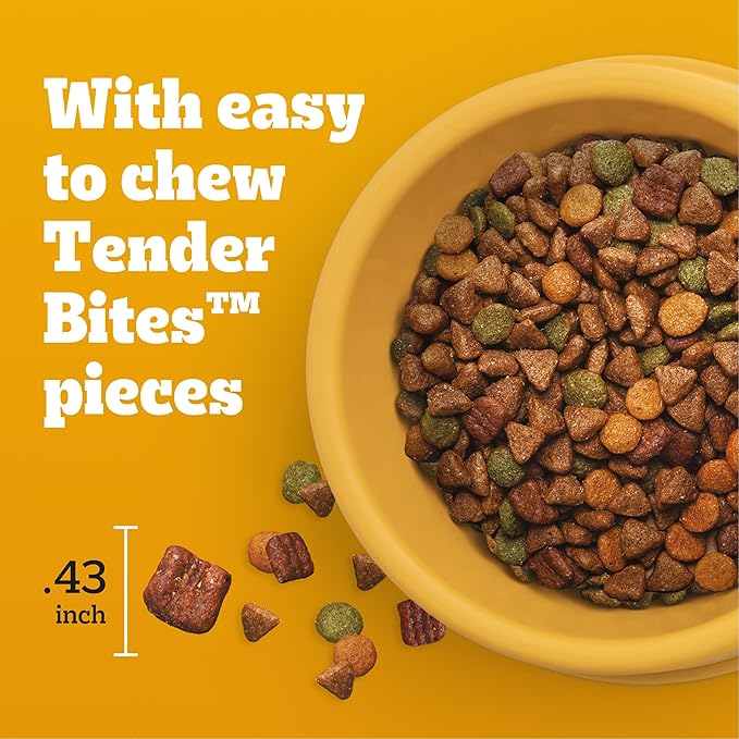 PEDIGREE with Tender Bites Small Dog Complete Nutrition Small Breed Adult Dry Dog Food, Chicken & Steak Flavor Dog Kibble, 3.5 lb. Bag