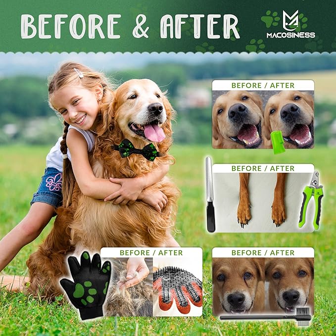 Pet Grooming Hammock for Nail Trimming - Complete Groomers Helper Set for Pet - Dog Grooming Hammock with Hook - Cat Nail Clipper - Dog Hammock for Nail Clipping (M, Black with lime paws)