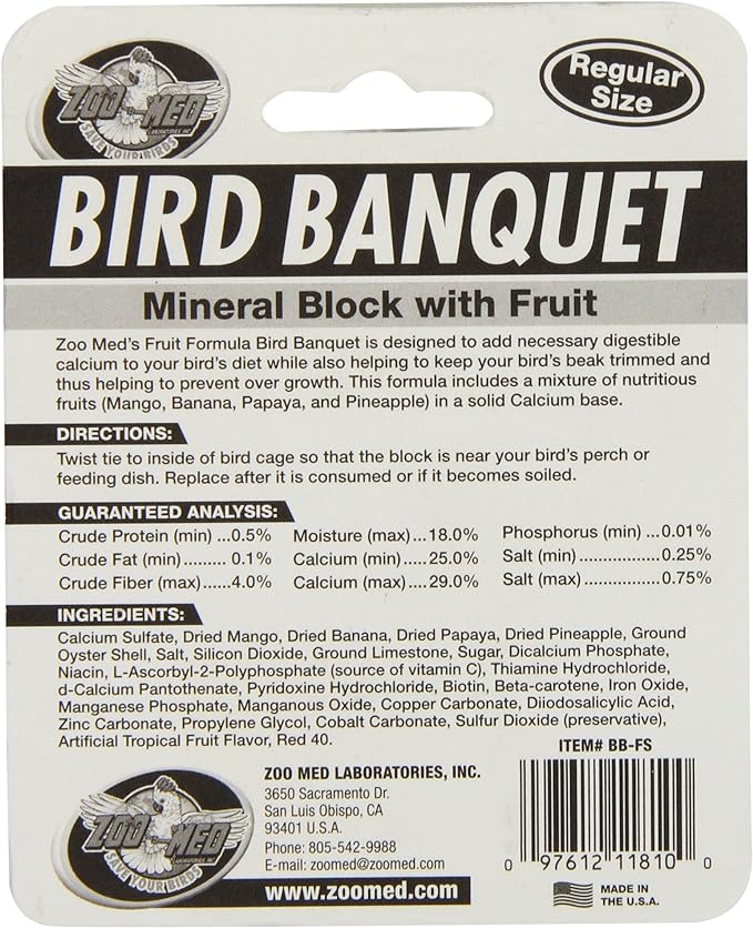 Zoo Med Fruit Bird Banquet Block, Small