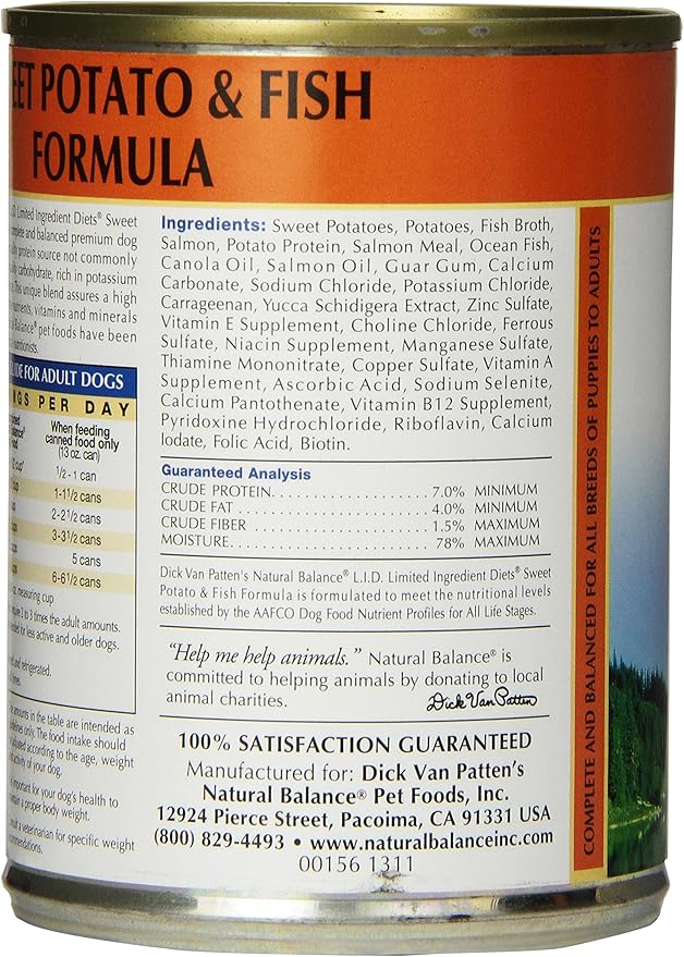 Natural Balance Fish Sweet Potato Formula Dog Food (Pack Of 12 13-Ounce Cans)