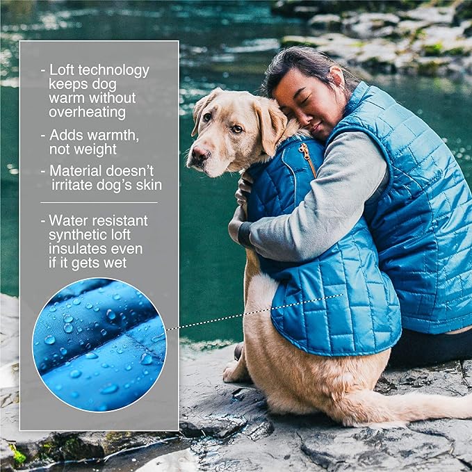 Kurgo Loft Dog Jacket, Reversible Winter Coat for Dogs, Wear with Harness or Sweater, Water Resistant, Reflective, for Small Medium Large Pets (Pressed Leaf, M)