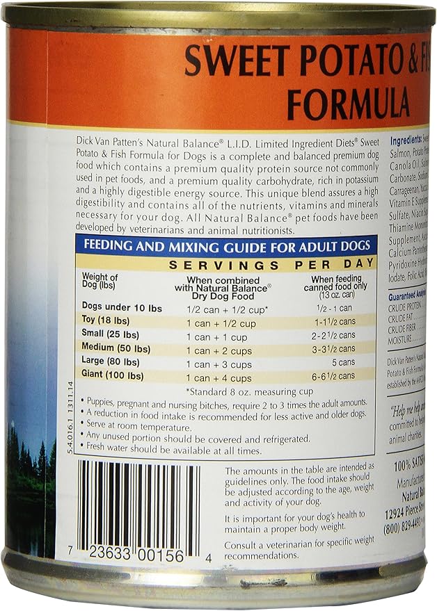 Natural Balance Fish Sweet Potato Formula Dog Food (Pack Of 12 13-Ounce Cans)