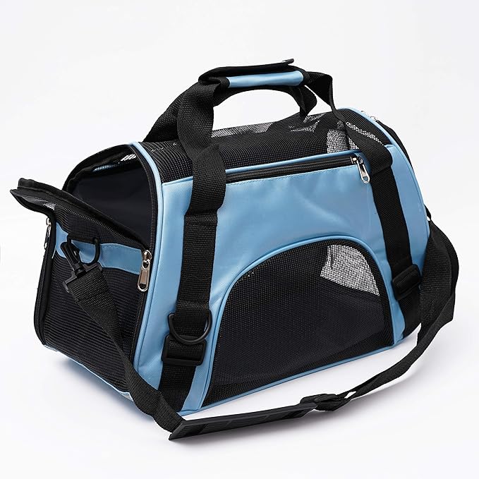 Pet Carrier Soft-Sided Carriers for Cat Carriers Dog Carrier for Small Medium Cats Dogs Puppies Pet Carrier Airline Approved up to 15 Lbs Cat Dog Pet Travel Carrier (Small, Blue) 1