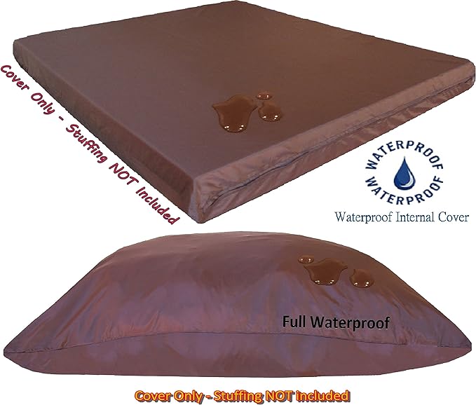 Dogbed4less Do It Yourself DIY Pet Bed Pillow Duvet Suede Cover + Waterproof Internal case for Dog/Cat at Large 48"X29" Brown Color - Covers only