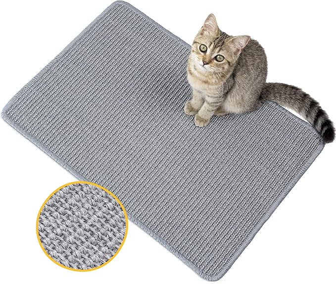 Cat Scratcher Mat,Natural Sisal Cat Scratch Pad,Horizontal Floor Cat Scratching Pads Rug for Indoor Cats Grinding Claws Nails,Cat Furniture Protector for Couch & Carpets & Sofas