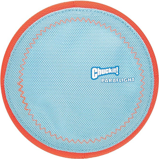 Chuckit Paraflight Flying Disc Dog Toy, Small (6.75"), Orange And Blue