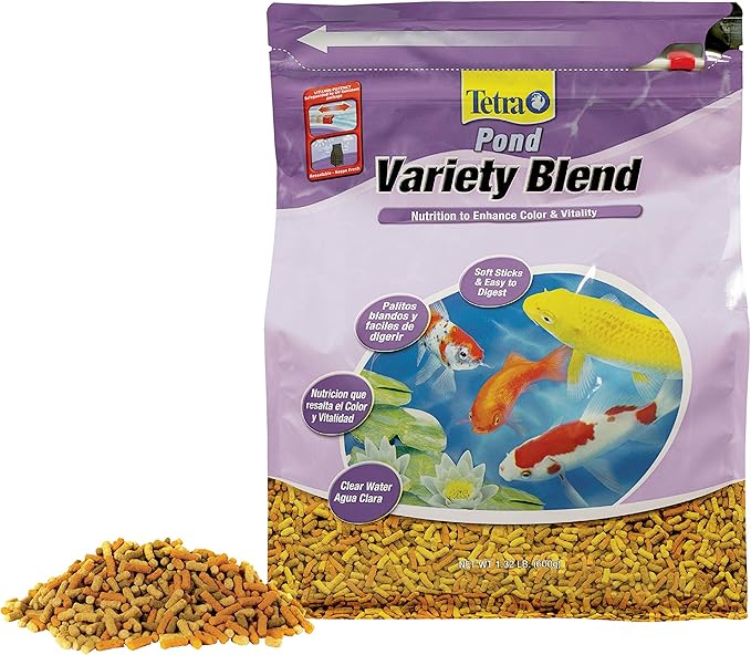 Tetra Pond Variety Blend, Pond Fish Food, for Goldfish and Koi, 1.32 Pounds, Pack of 6