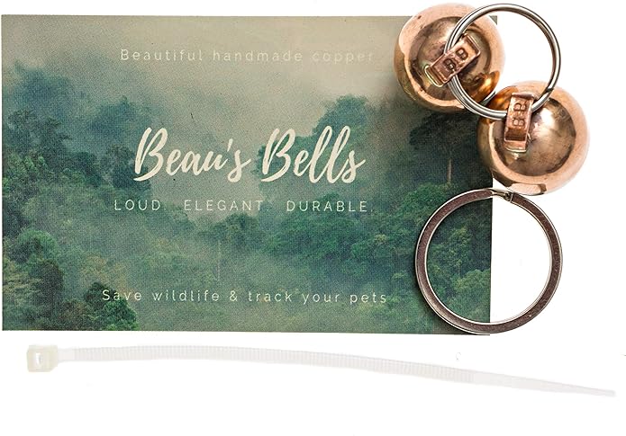 Beau's Bells 2 Extra Loud Cat & Dog Bells | Pet Tracker | Save Birds & Wildlife | Luxury Handmade Copper