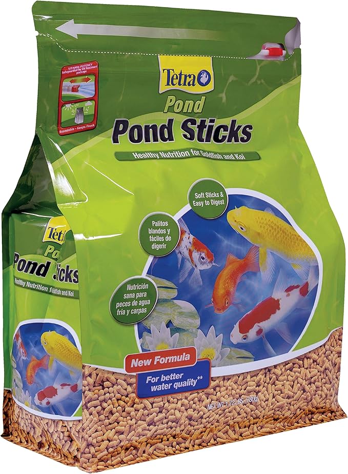 TetraPond Variety Blend, Pond Fish Food, for Goldfish and Koi Yellow 2.25 Pound (Pack of 1) and TetraPond Pond Sticks, Pond Fish Food, for Goldfish and Koi, 1.72 Pounds