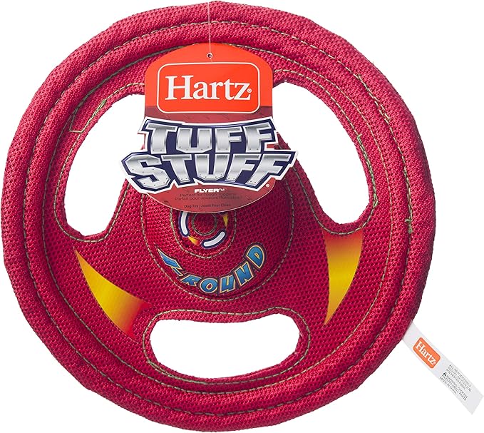 Hartz Tuff Stuff Toss Around Plush Frisbee Flyer Dog Toy - Medium/Large