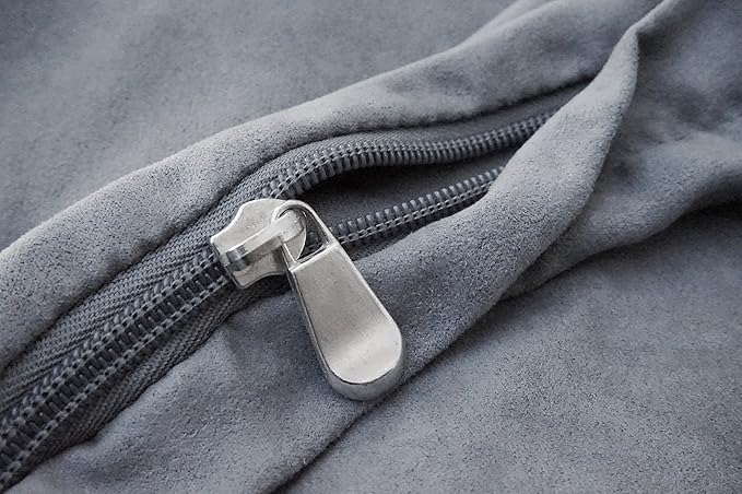 Dogbed4less 40X35X4 Inches XL Size : Suede fabric External Replacement Cover in Grey Color with zipper liner for Dog Pet Bed Pillow or pad - Replacement cover only