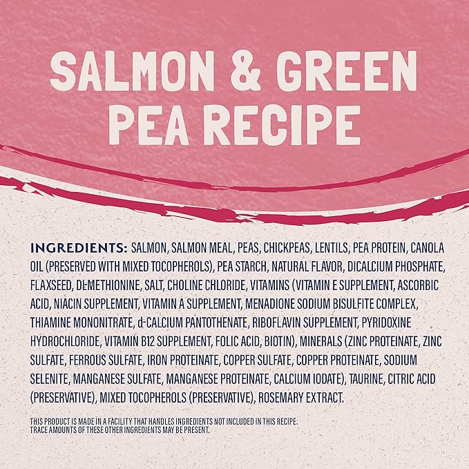 Natural Balance Limited Ingredient Adult Grain-Free Dry Cat Food, Salmon & Green Pea Recipe, 4 Pound (Pack of 1)