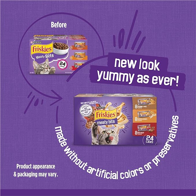 Purina Friskies Gravy Wet Cat Food Variety Pack, Meaty Bits - (Pack of 24) 5.5 oz. Cans