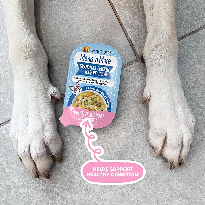 Weruva Meals 'n More Natural Wet Dog Food, Belly Belly Nice! Digestive Support Variety Pack, 3.5oz Cup (Pack of 10)