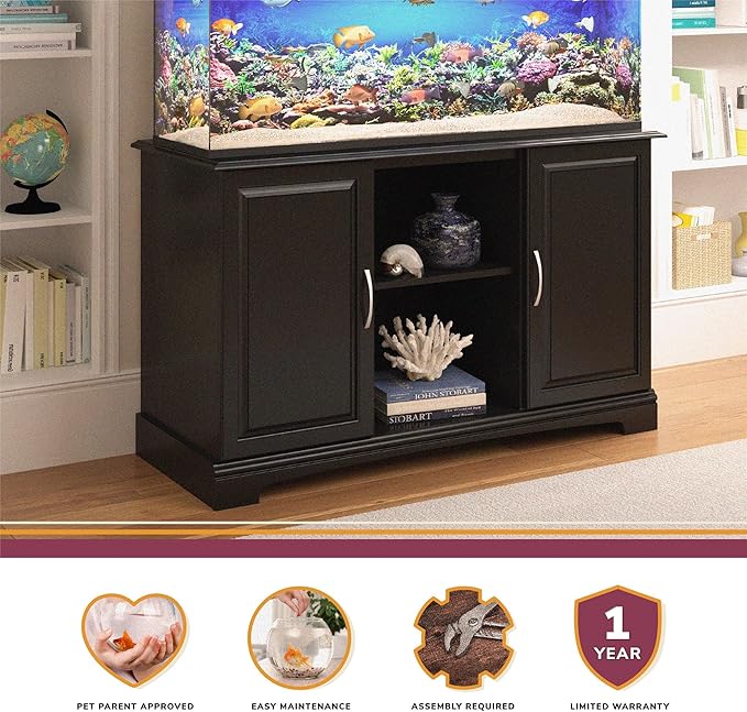 Flipper Harbor 50 - 75 Gallon Aquarium Stand, Black