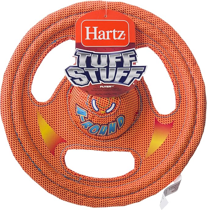 Hartz Tuff Stuff Toss Around Plush Frisbee Flyer Dog Toy - Medium/Large