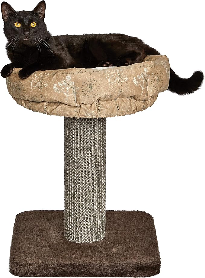 Midwest Homes for Pets 21.86-Inch Feline Nuvo "Terrace" Fashionable Cat Tree with Removable Lounging Cat Bed, Brown & Tan (139T-TN)