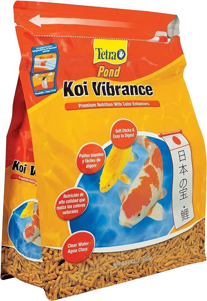 TetraPond Koi Vibrance 1.43 Pounds, Soft Sticks, Floating Pond Food, TetraPond Koi Vibrance, Soft Sticks, Floating Pond Food