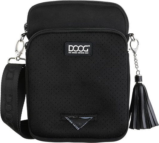 DOOG | Walkie Bag | Adjustable Shoulder Bag with Poo Bag Compartment and Water Bottle Compartment | Neaosport Black