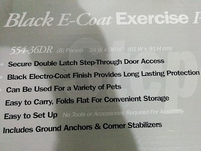 MidWest Homes for Pets Foldable Metal Dog Exercise Pen / Pet Playpen. Black w/ door, 24'W x 36'H