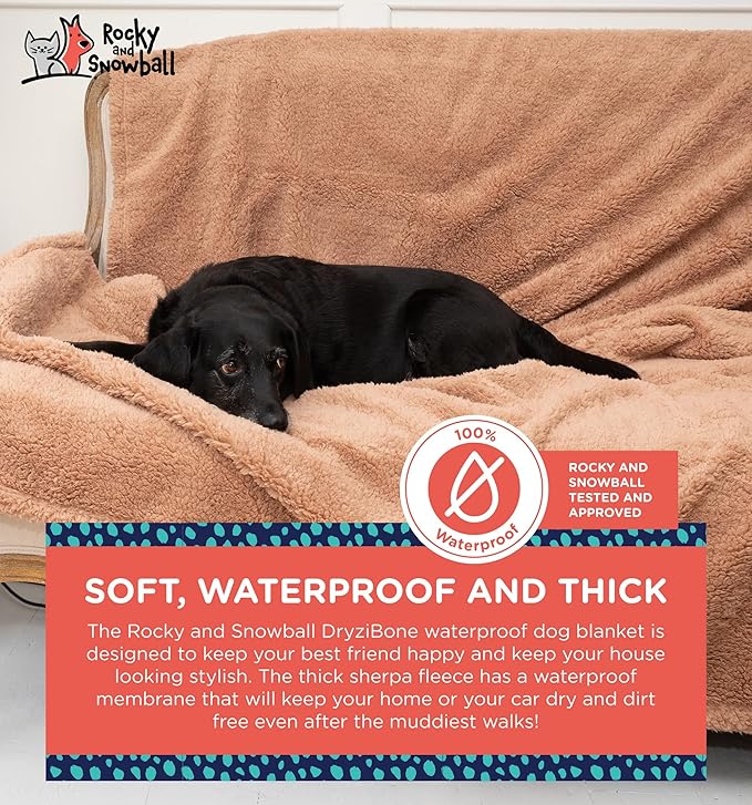 Waterproof Dog Blankets for Large Dogs Washable - Sherpa Dog Blanket for Bed, Pet Covers for Couches and Sofas, Cars 60x80