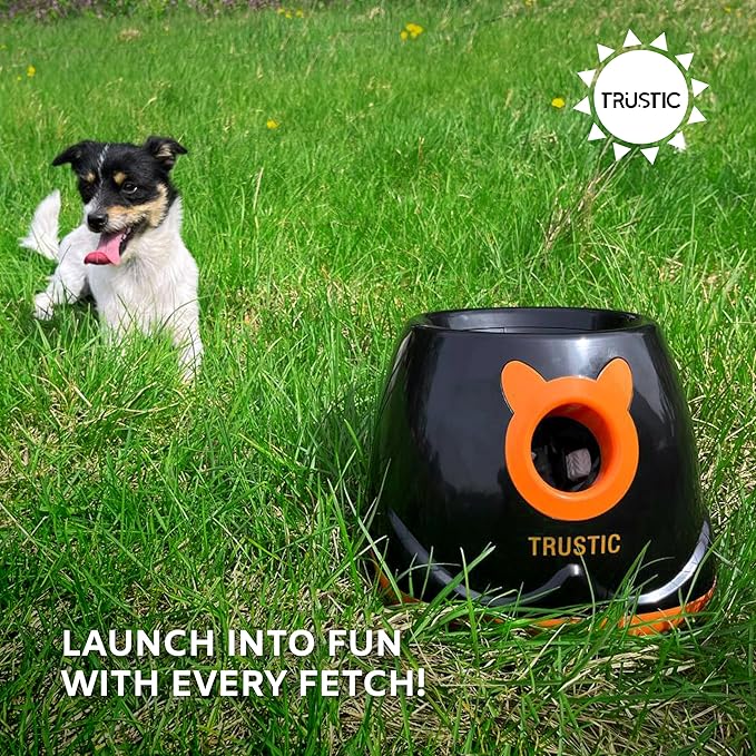 Automatic Ball Launcher for Dog, Indoor or Outdoor Thrower Fetch Toy, Adjustable Range (Ball Launcher)