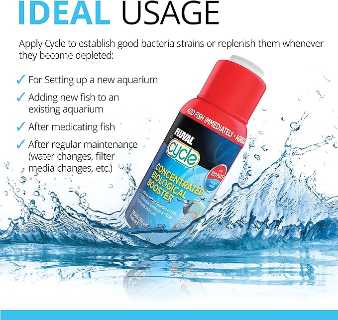 Fluval Cycle Biological Enhancer, Aquarium Water Treatment, 8.4 Oz., A8349