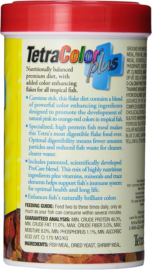 TetraColor PLUS Tropical Flakes with Color Enhancing 2.2 Ounce (Pack of 1)