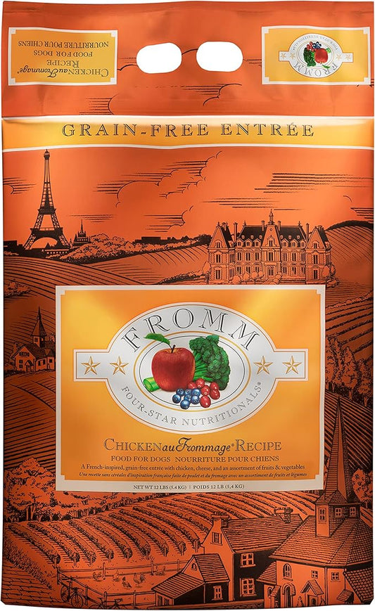Fromm Four-Star Nutritionals Chicken au Frommage Dog Food - Premium Dry Dog Food - Chicken Recipe - 12 lb
