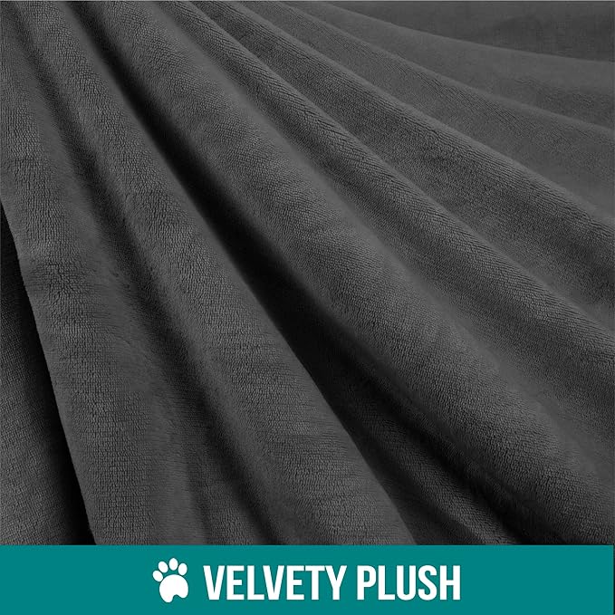 PetAmi WATERPROOF Dog Blanket for Bed, XL Dog Pet Blanket Couch Cover Protection, Sherpa Fleece Leakproof Bed Blanket for Crate Kennel Sofa Furniture Protector, Reversible Soft Plush 80x60 Grey Grey