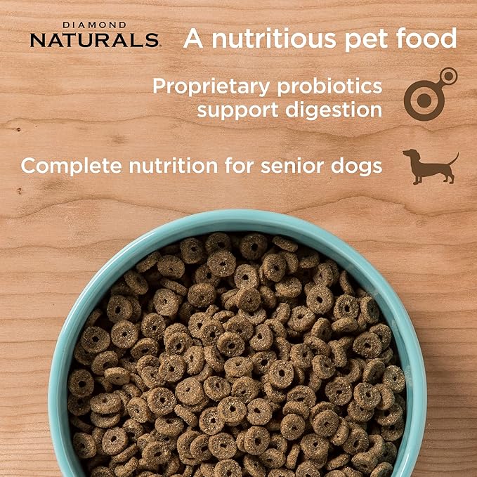 Diamond Naturals Senior Real Meat Recipe Natural Dry Dog Food With Real Cage Free Chicken, 18Lb