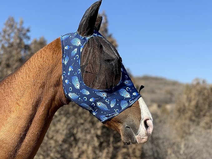 TGW RIDING Horse Fly Mask Super Comfort Horse Fly Mask Elasticity Fly Mask with Ears We Only Make Products That Horses Like (Spring Green, L)