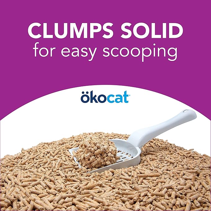 ökocat Less Mess Natural Wood Clumping Cat Litter Mini-Pellets, Great for Long-Hair Breeds, Medium, 14.8 lbs. (Packaging may vary)