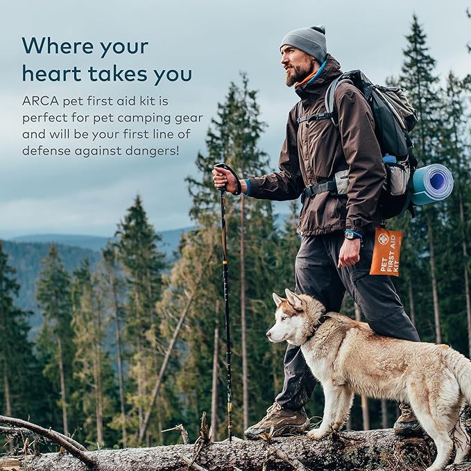 Dog First Aid Kit - Pet Emergency Kit Dog Travel kit for - Water Resistant High Visibility Reflective First Aid Pouch Dog Camping Essentials for Pets for Hiking, Backpacking, Sports, Hunting