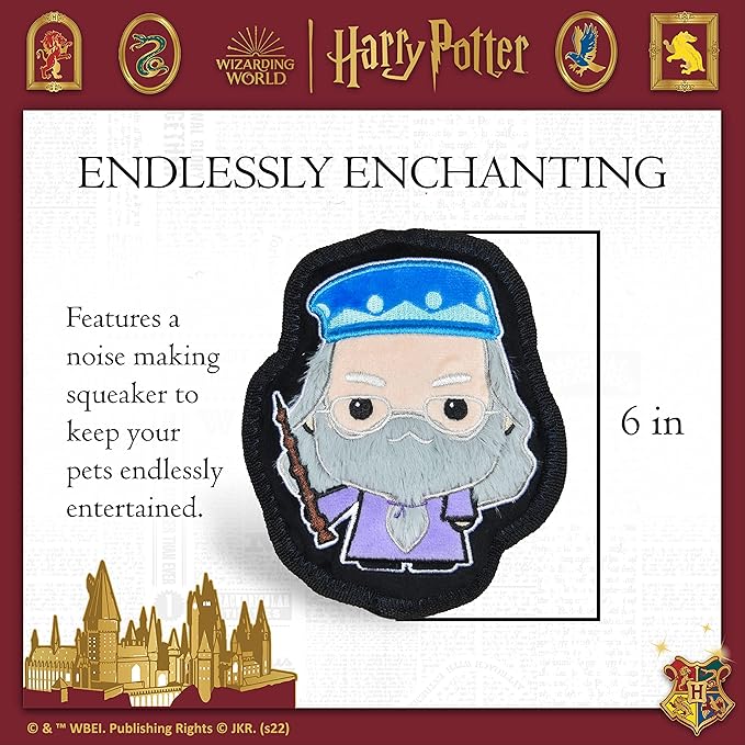 Harry Potter 6-inch Dumbledore Crinkle Dog Toy | Crinkly Dog Chew Toy in Dumbledore Design | 6" Small Dog Toy Crinkle Sound, Dog Crinkle Toy, Chew Toy for Dogs