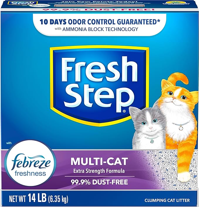 Fresh Step Clumping Cat Litter, Multi-Cat Odor Control, 14 lbs (Pack of 2)