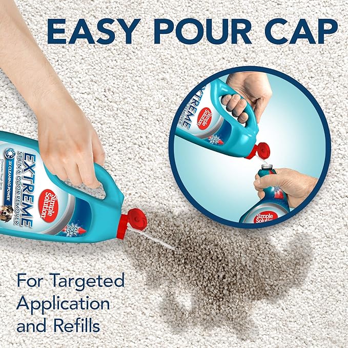 Simple Solution Extreme Pet Stain and Odor Remover | Enzymatic Cleaner & Hard Floor Pet Stain and Odor Remover | Dual Action Cleaner