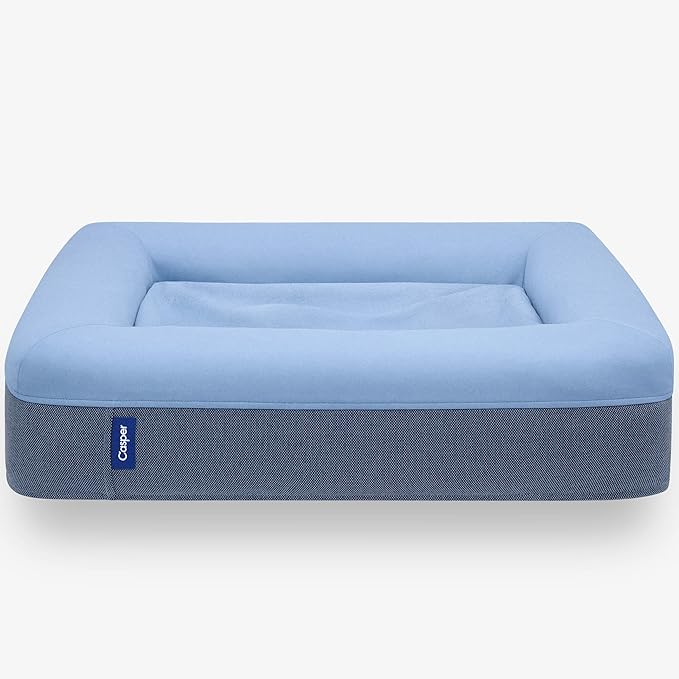 Casper Dog Bed, Plush Memory Foam, Large, Blue, 35.0"L x 45.0"W x 7.0"Th