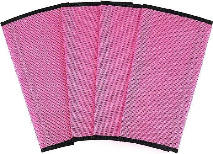 Fly Boots for Horses Set of 4, Breathable Plastic Mesh Fly Boots (Pink, Medium Size)