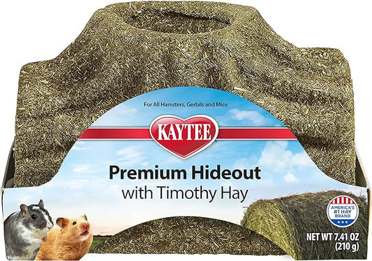 Kaytee Premium Timothy Treat Hideout For Pet Hamsters, Gerbils, and Mice, Small