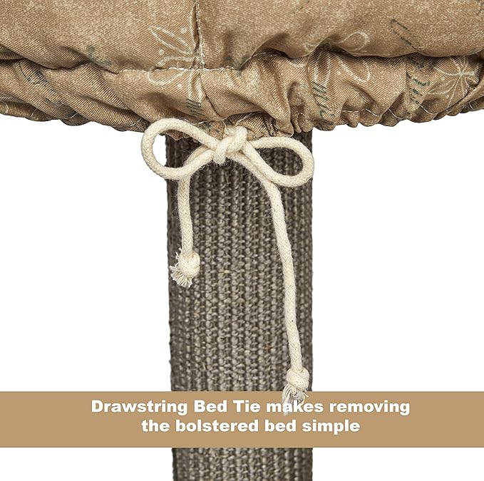 Midwest Homes for Pets 35-Inch Feline Nuvo "Cove" Fashionable Cat Tree & Cat Condo with Removable Lounging Cat Bed, Brown/Tan (139C-TN)