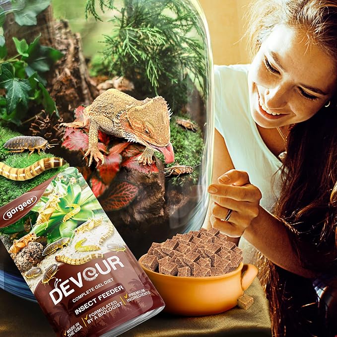 Bugs and Insects Food. Complete Gel Diet for Roaches, Crickets, Worms, Dubia, Fly, etc. Made in The USA, Using Premium Nutritional Ingredients. 8oz Powder Turns into 2 Pound of Ready Food.…