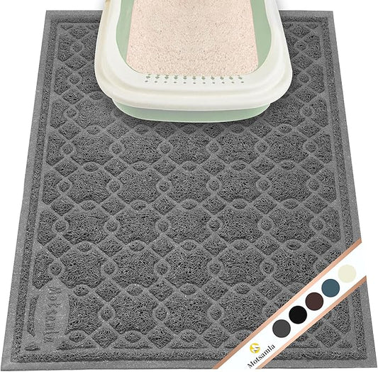 Cat Litter Box Mat, 24" x 17" Large Kitty Litter Trapping Mat Keep Floor Clean, Litter Box Mat Scatter Control, Waterproof, Easy to Clean, Durable Size Litter Mats for Floor